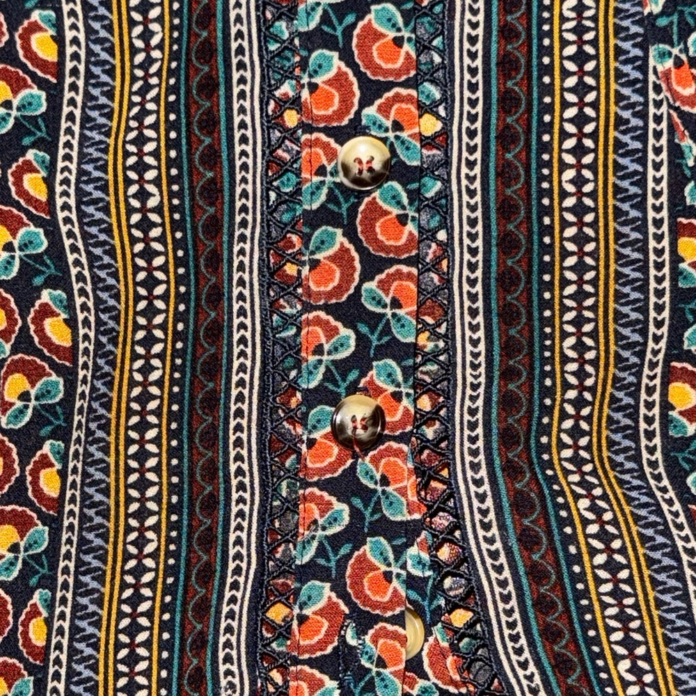 Maeve by Anthropologie Multicolor Paisley Button-Down Peasant Top - Picture 4 of 8